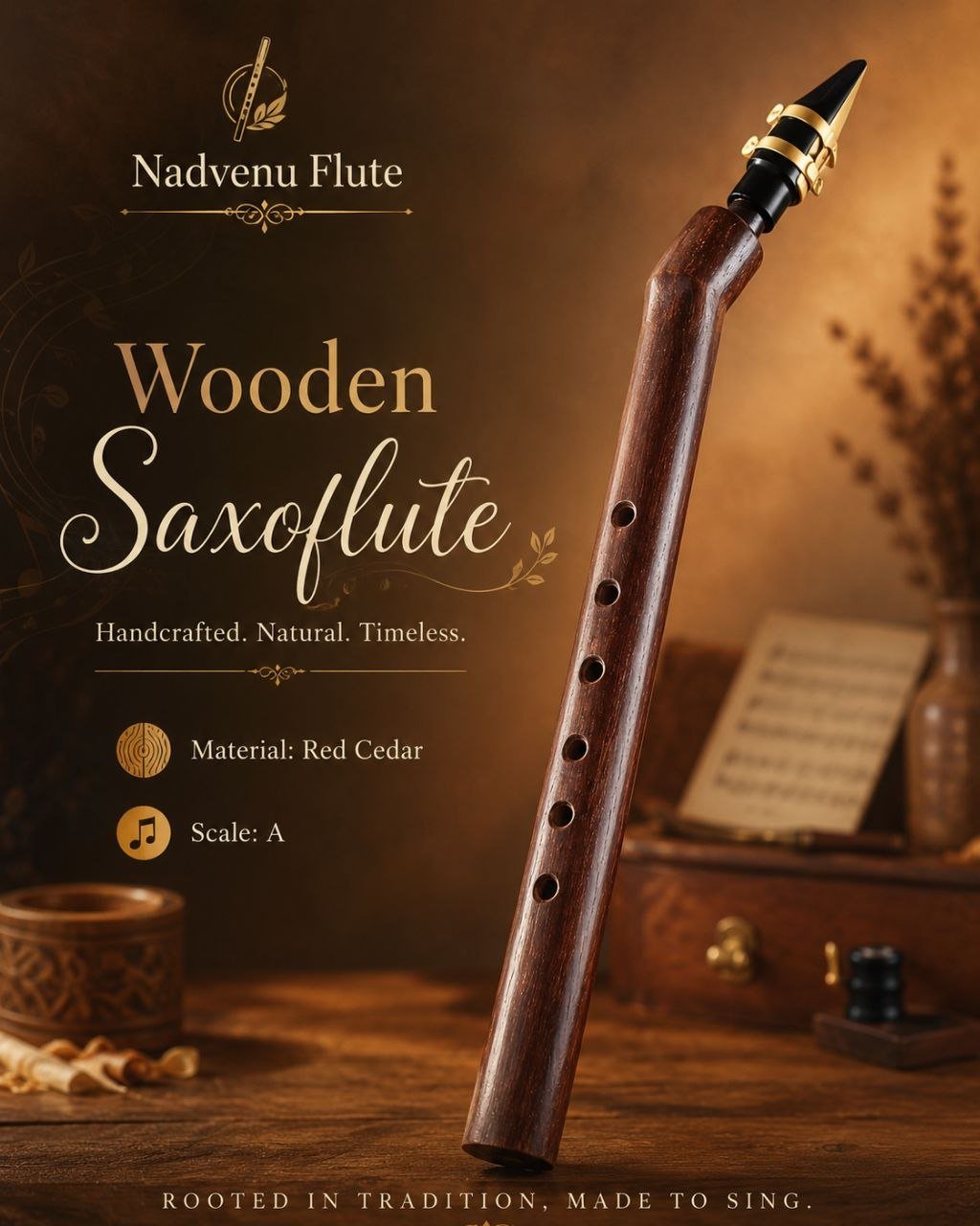 Nadvenu Wooden Saxoflute - Red Cedar A Scale